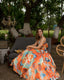 Tangerine Abstract Lehenga