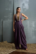 Venetian Silk Draped Jacket Set