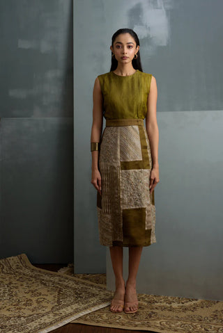 Silk Hand Embroidered Patchwork Dress