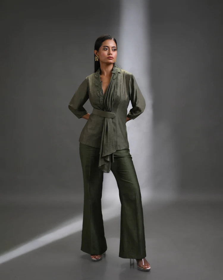 Verdara Draped Silk Co-ord Set Main image