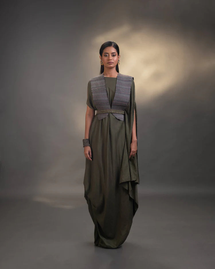 Zehra Draped Silk Dress