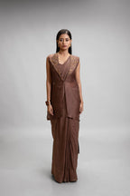 Earthbound Ombre Silk Saree With Jacket