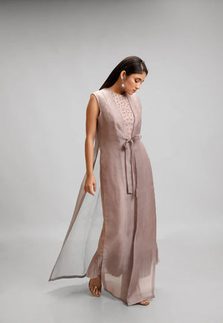 Silk Dress And Organza Jacket Set