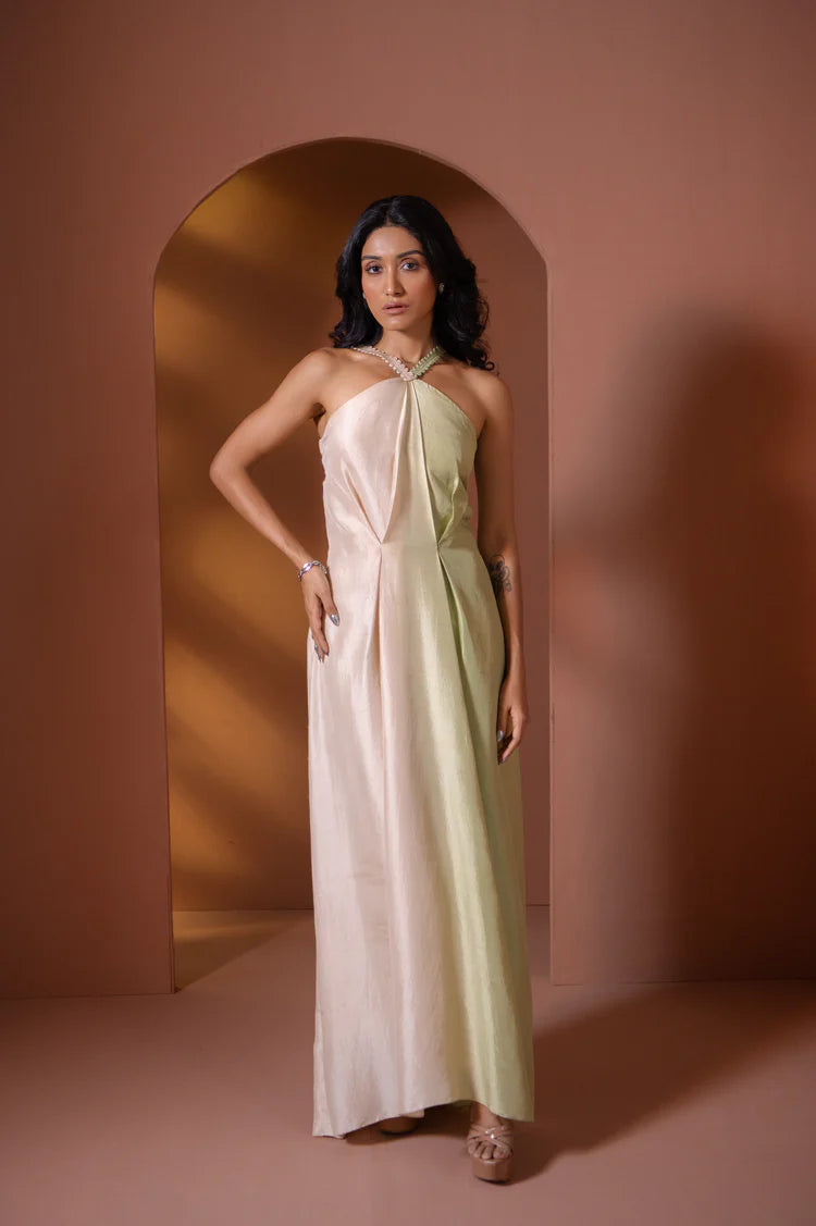 Green Amber Silk Dress Main image