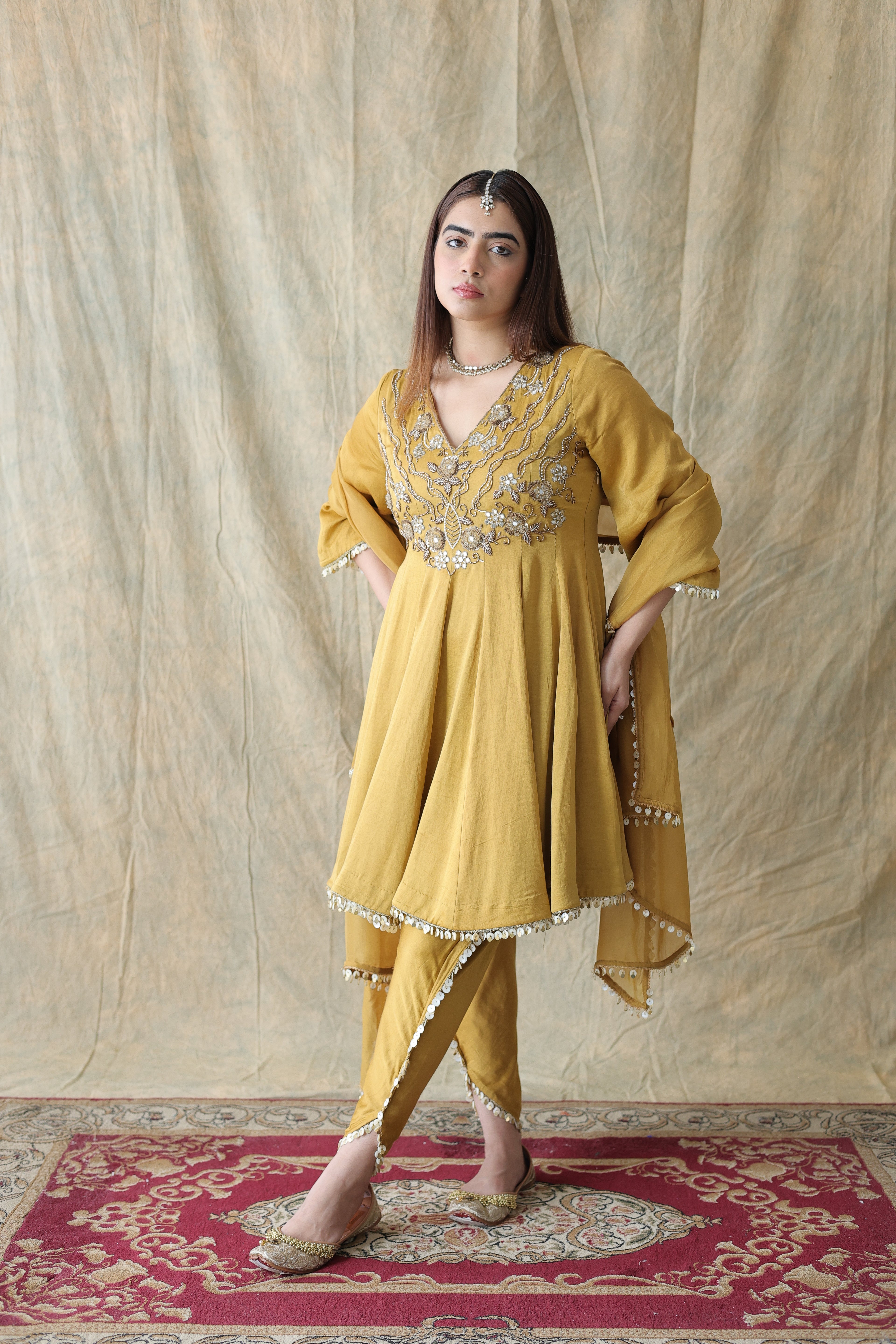Zariya Short Anarkali With Tulip Pants