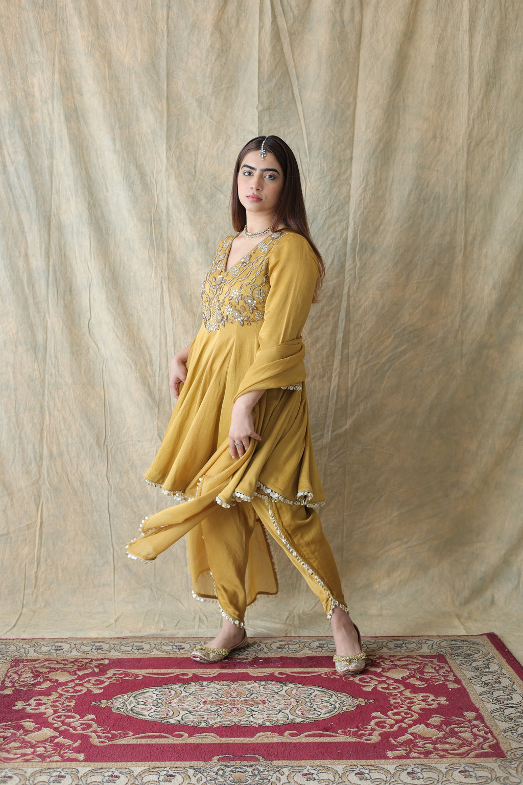 Zariya Short Anarkali With Tulip Pants