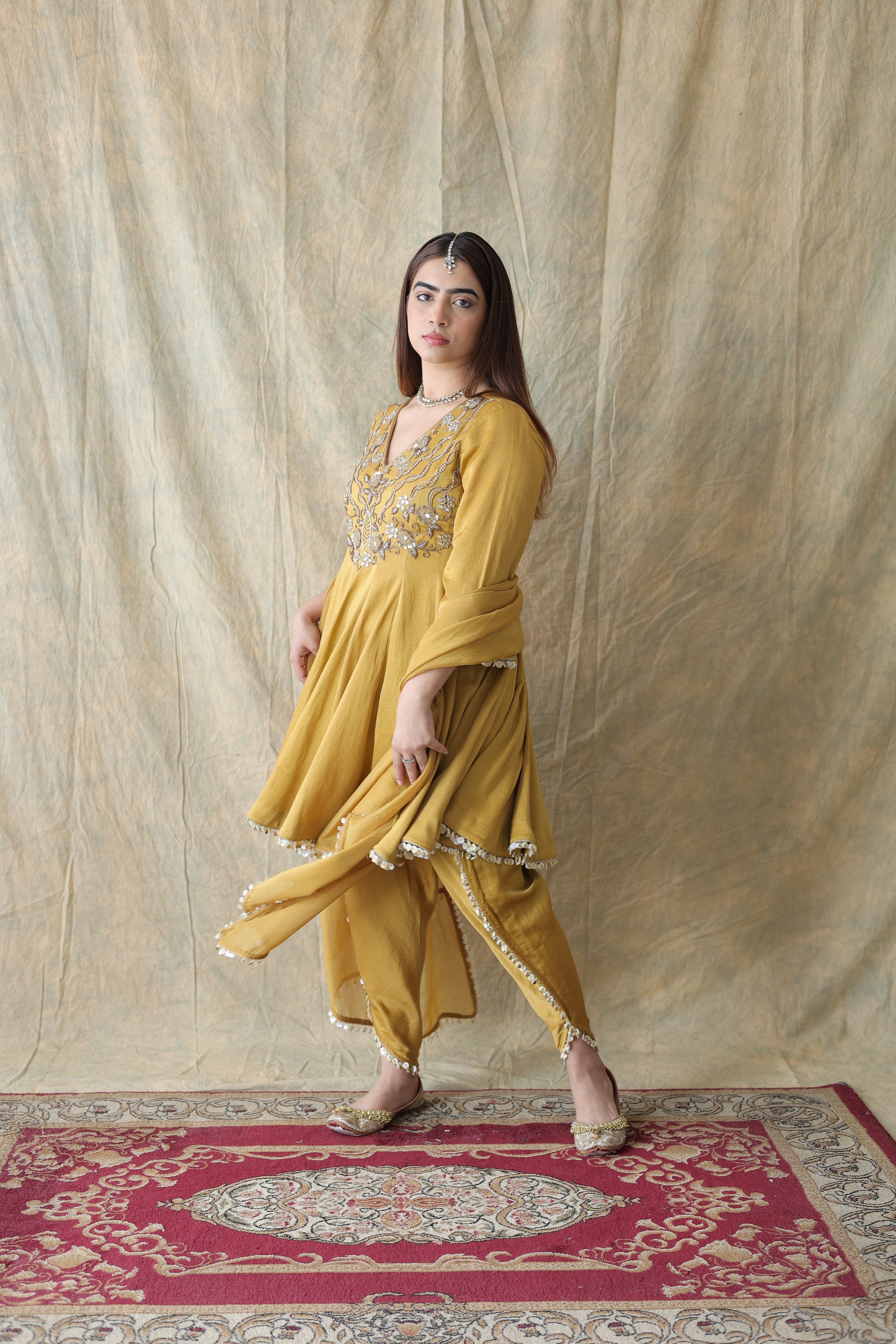 Zariya Short Anarkali With Tulip Pants