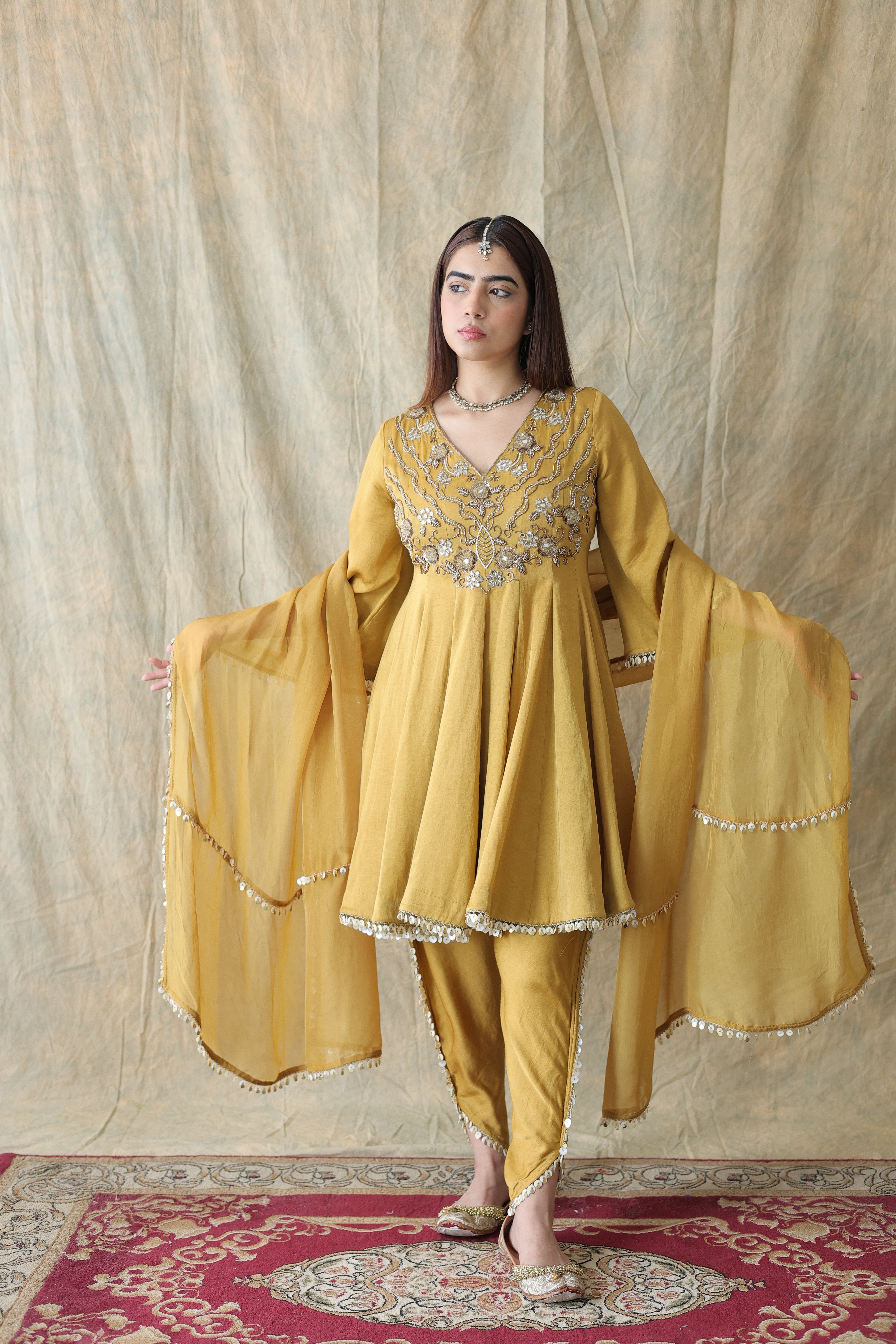 Zariya Short Anarkali With Tulip Pants
