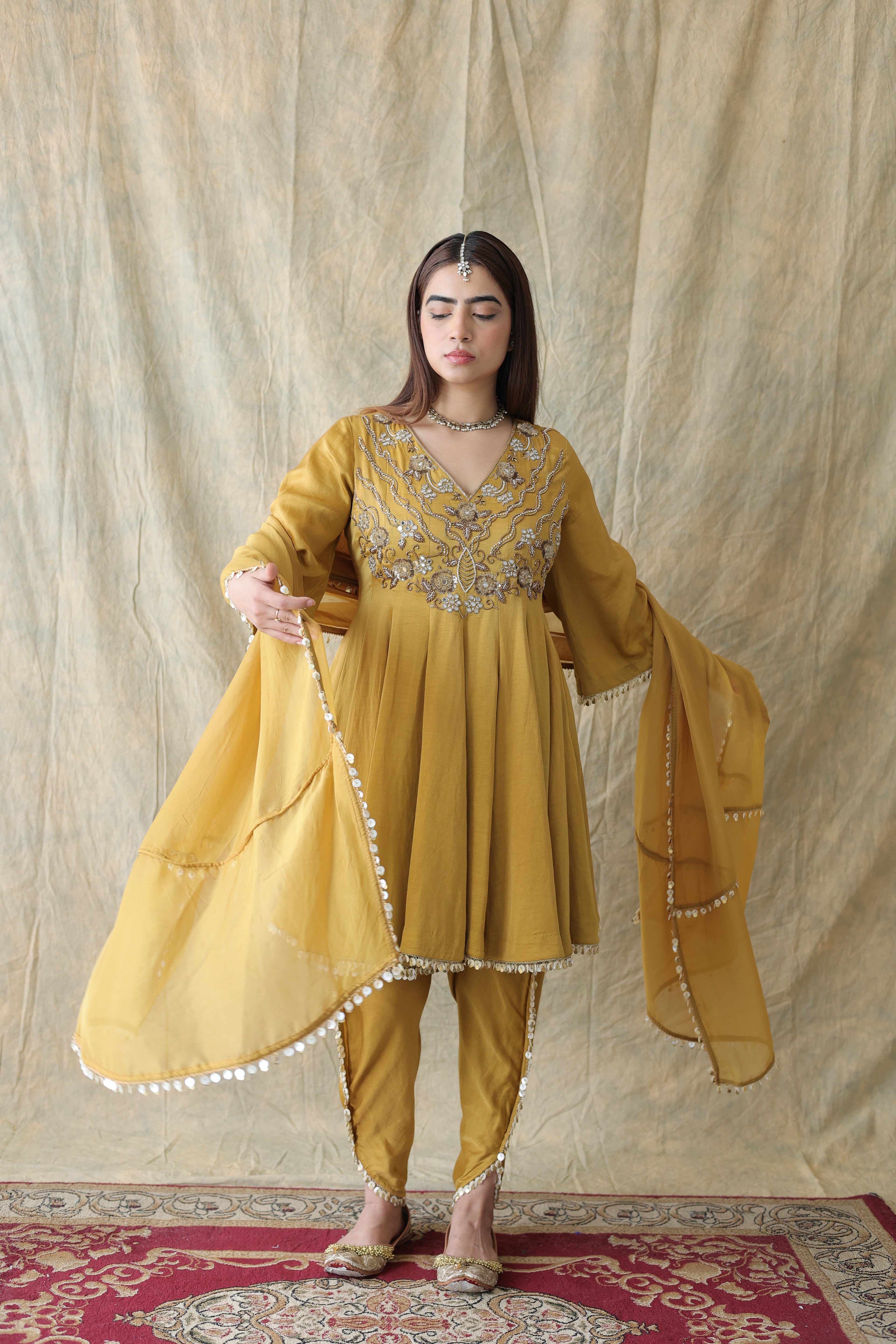 Zariya Short Anarkali With Tulip Pants