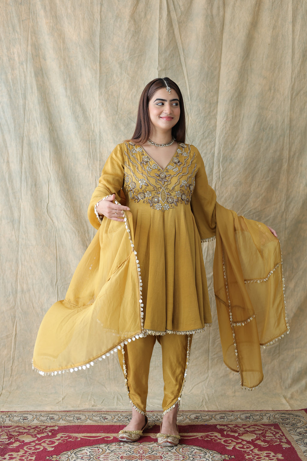 Zariya Short Anarkali With Tulip Pants