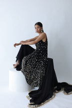 Kohinoor Assymetrical Kali Kurta With Wide Palazo And Dupatta