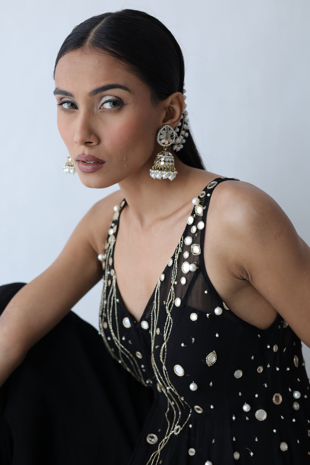 Kohinoor Assymetrical Kali Kurta With Wide Palazo And Dupatta