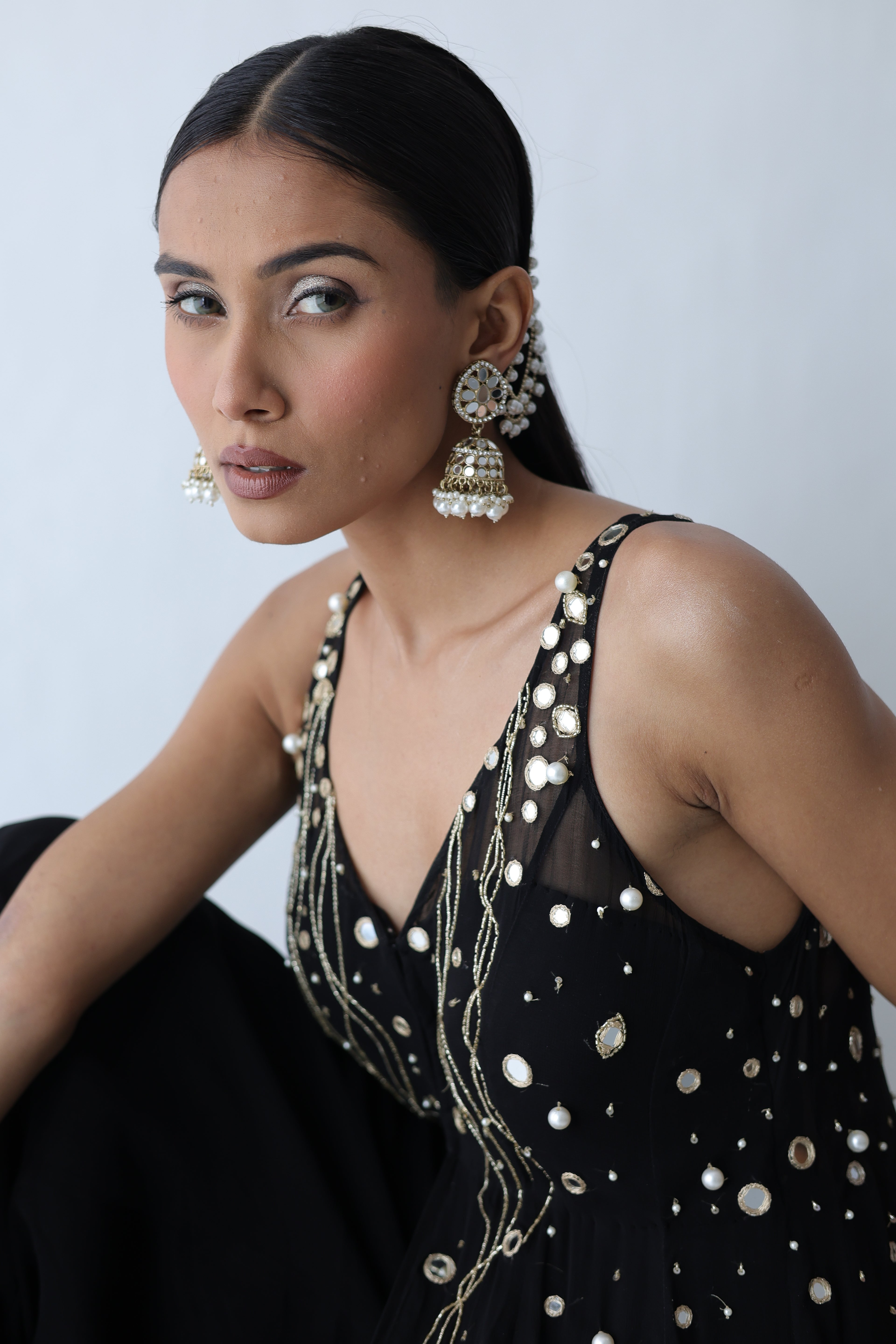 Kohinoor Assymetrical Kali Kurta With Wide Palazo And Dupatta