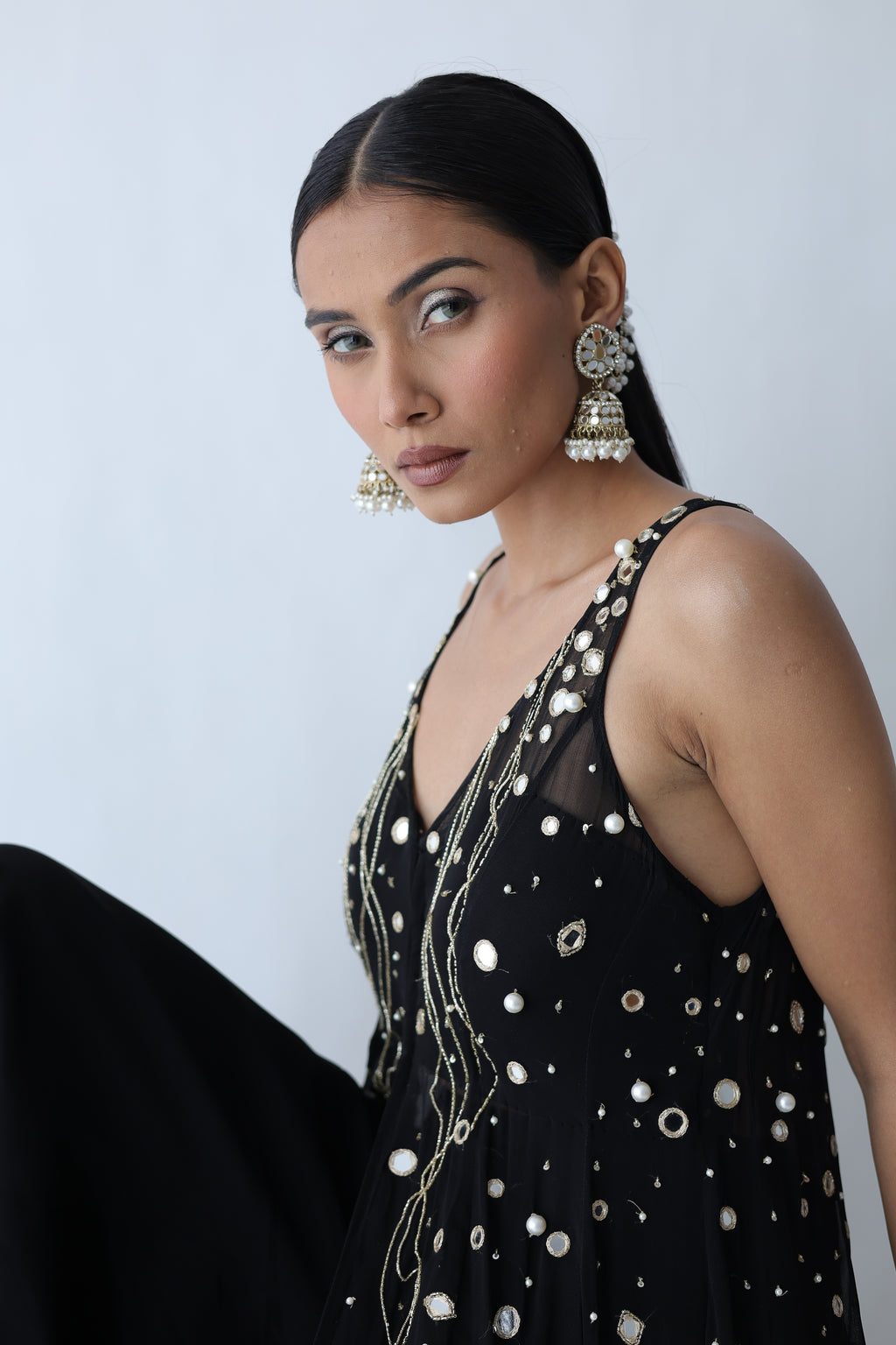 Kohinoor Assymetrical Kali Kurta With Wide Palazo And Dupatta