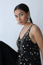 Kohinoor Assymetrical Kali Kurta With Wide Palazo And Dupatta