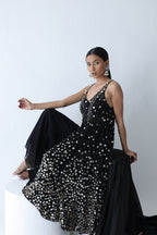 Kohinoor Assymetrical Kali Kurta With Wide Palazo And Dupatta