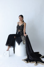 Kohinoor Assymetrical Kali Kurta With Wide Palazo And Dupatta