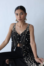 Kohinoor Assymetrical Kali Kurta With Wide Palazo And Dupatta