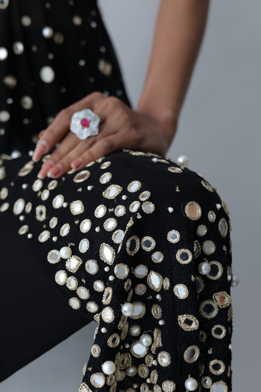 Kohinoor Assymetrical Kali Kurta With Wide Palazo And Dupatta