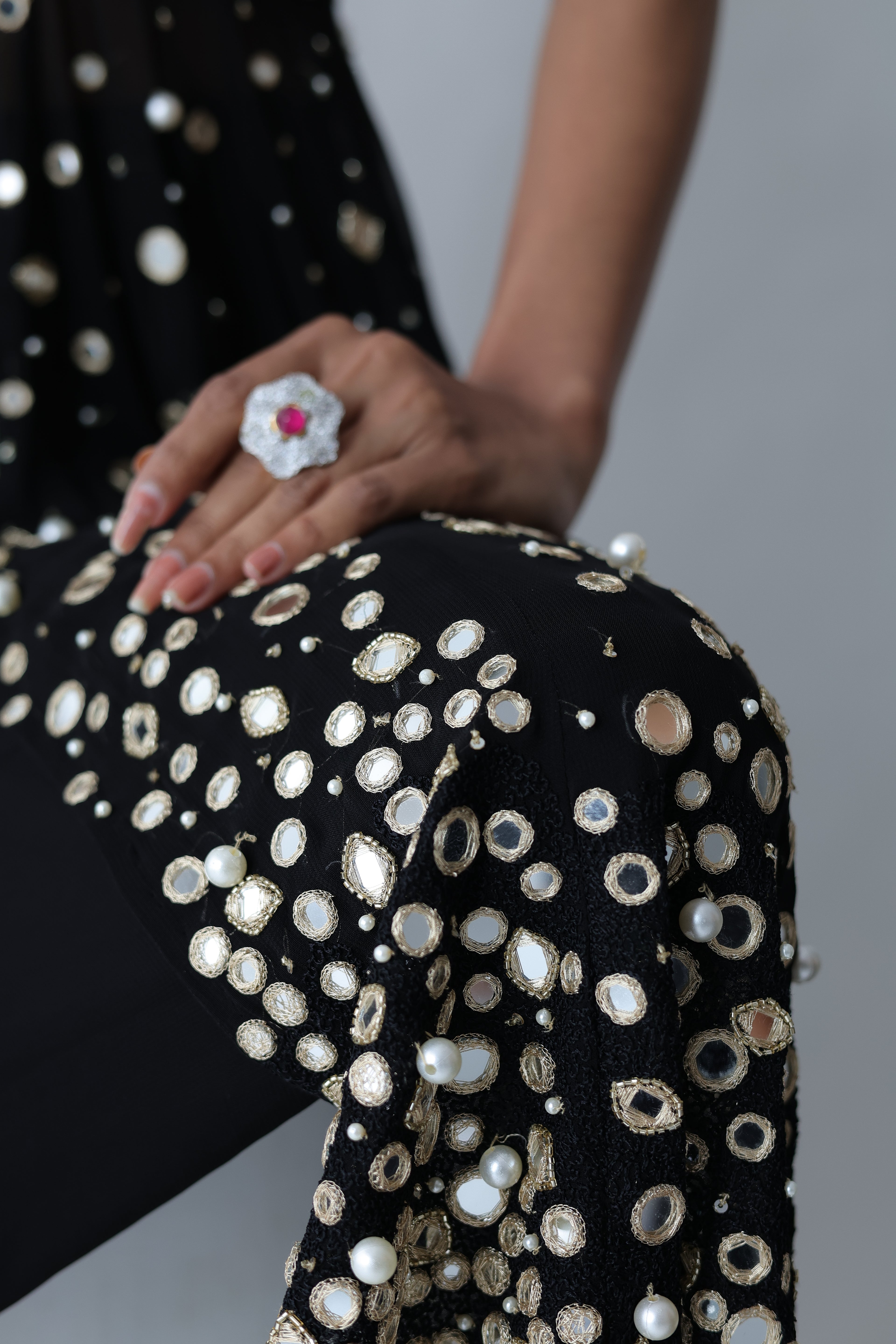 Kohinoor Assymetrical Kali Kurta With Wide Palazo And Dupatta