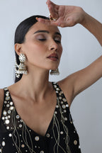 Kohinoor Assymetrical Kali Kurta With Wide Palazo And Dupatta