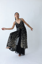 Kohinoor Assymetrical Kali Kurta With Wide Palazo And Dupatta