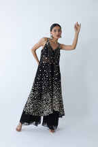 Kohinoor Assymetrical Kali Kurta With Wide Palazo And Dupatta