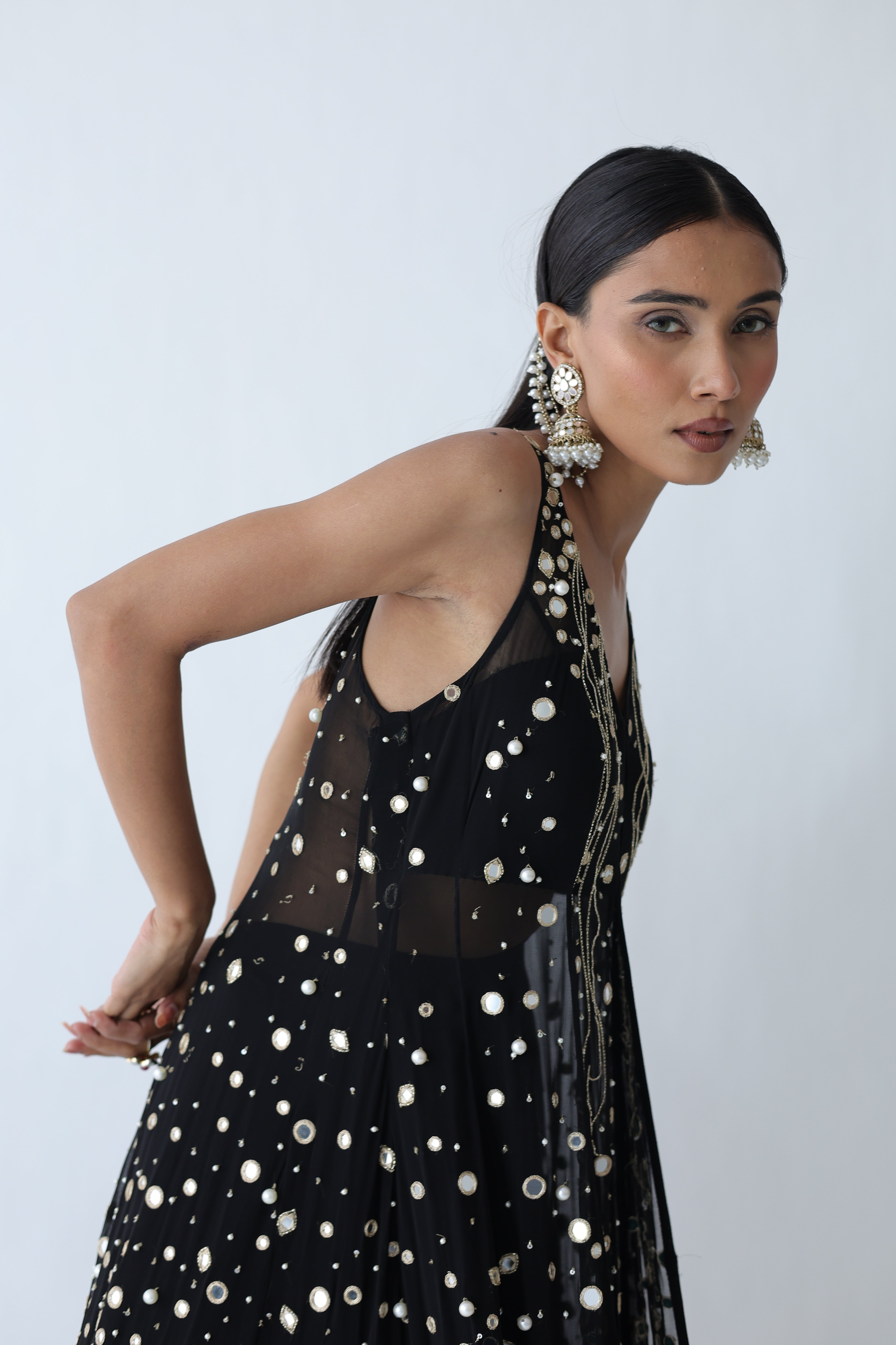 Kohinoor Assymetrical Kali Kurta With Wide Palazo And Dupatta