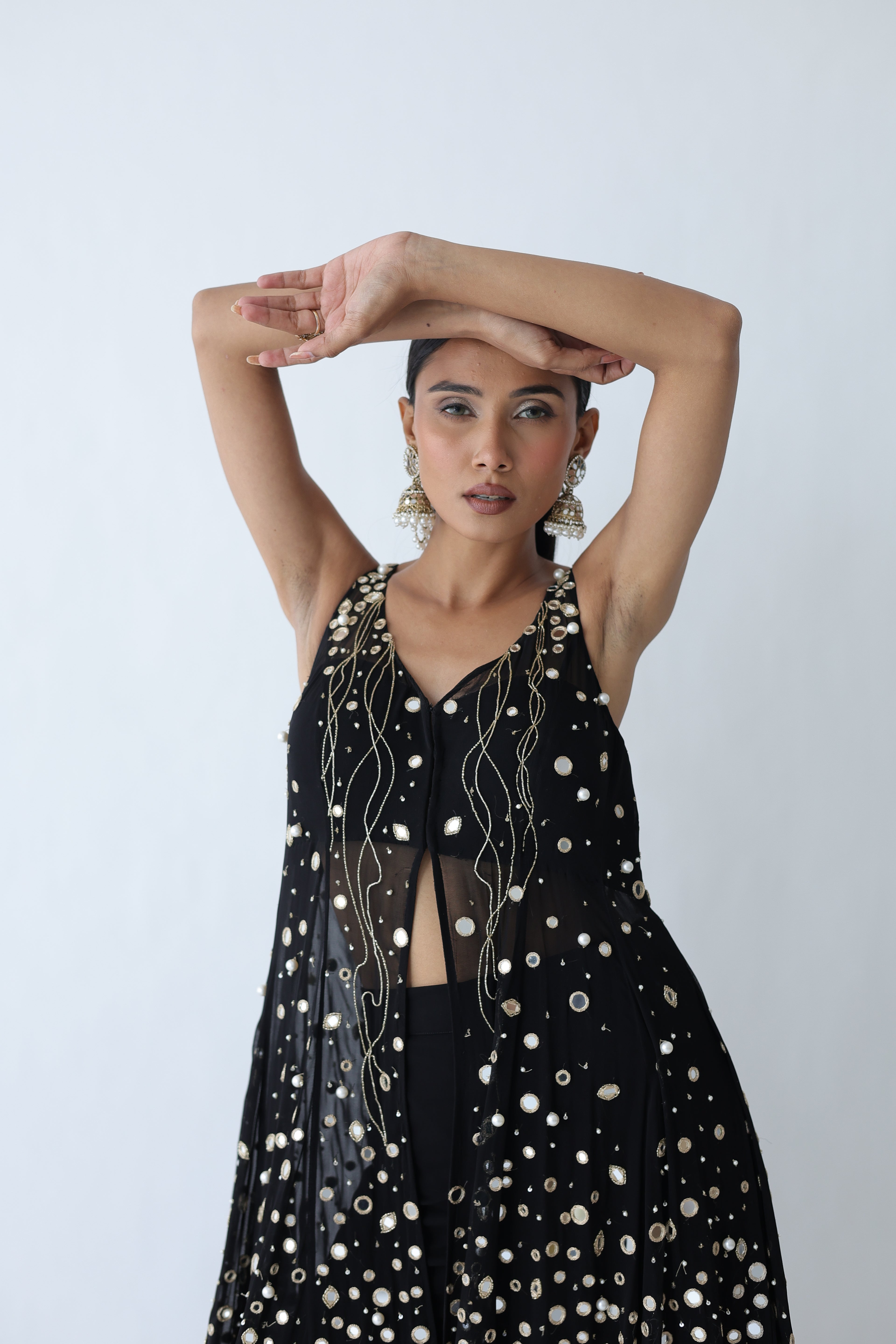 Kohinoor Assymetrical Kali Kurta With Wide Palazo And Dupatta