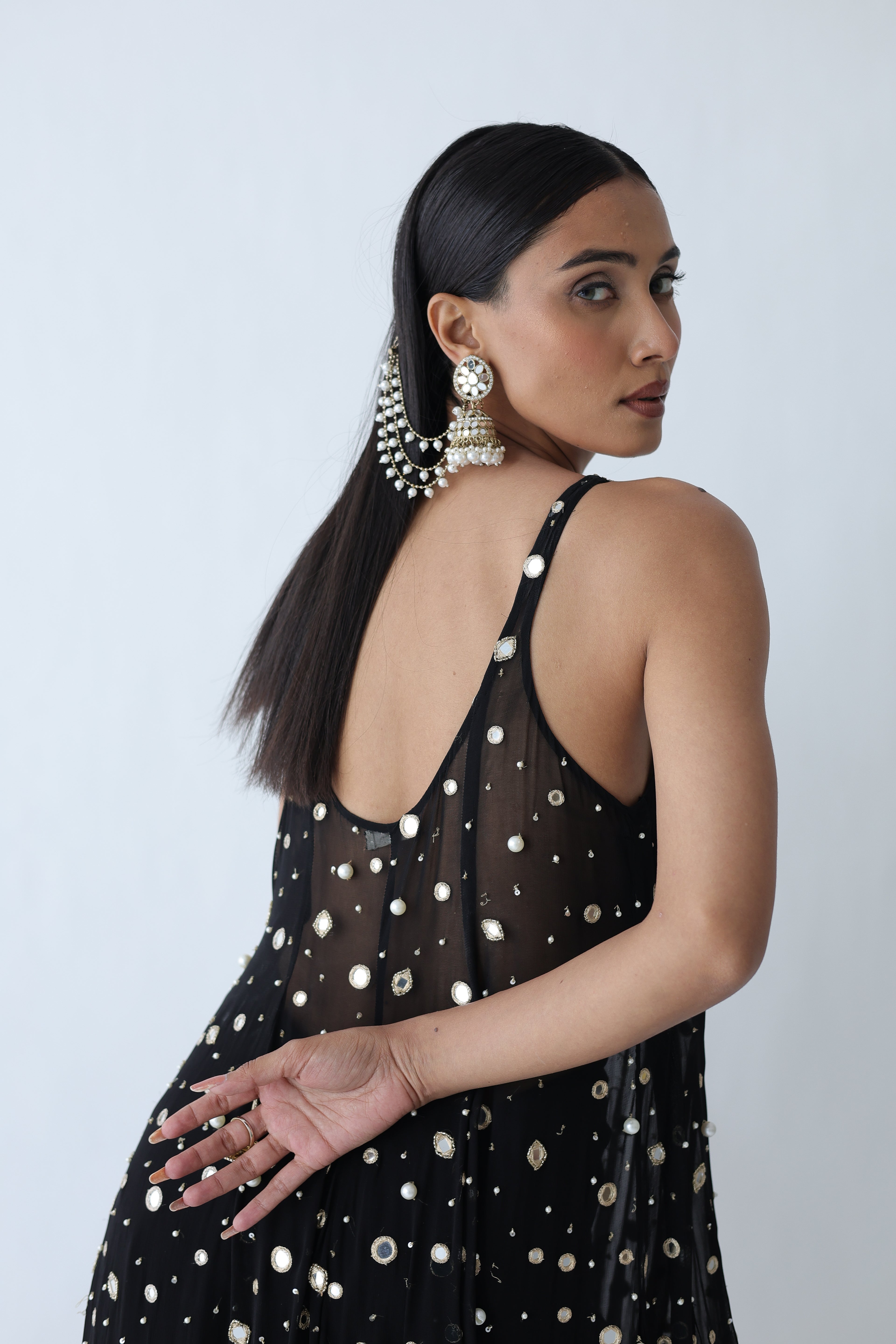 Kohinoor Assymetrical Kali Kurta With Wide Palazo And Dupatta