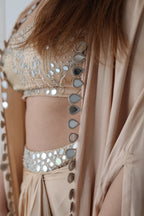 Afreen Open Cape With Bustier And Draped Skirt