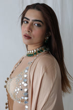 Afreen Open Cape With Bustier And Draped Skirt