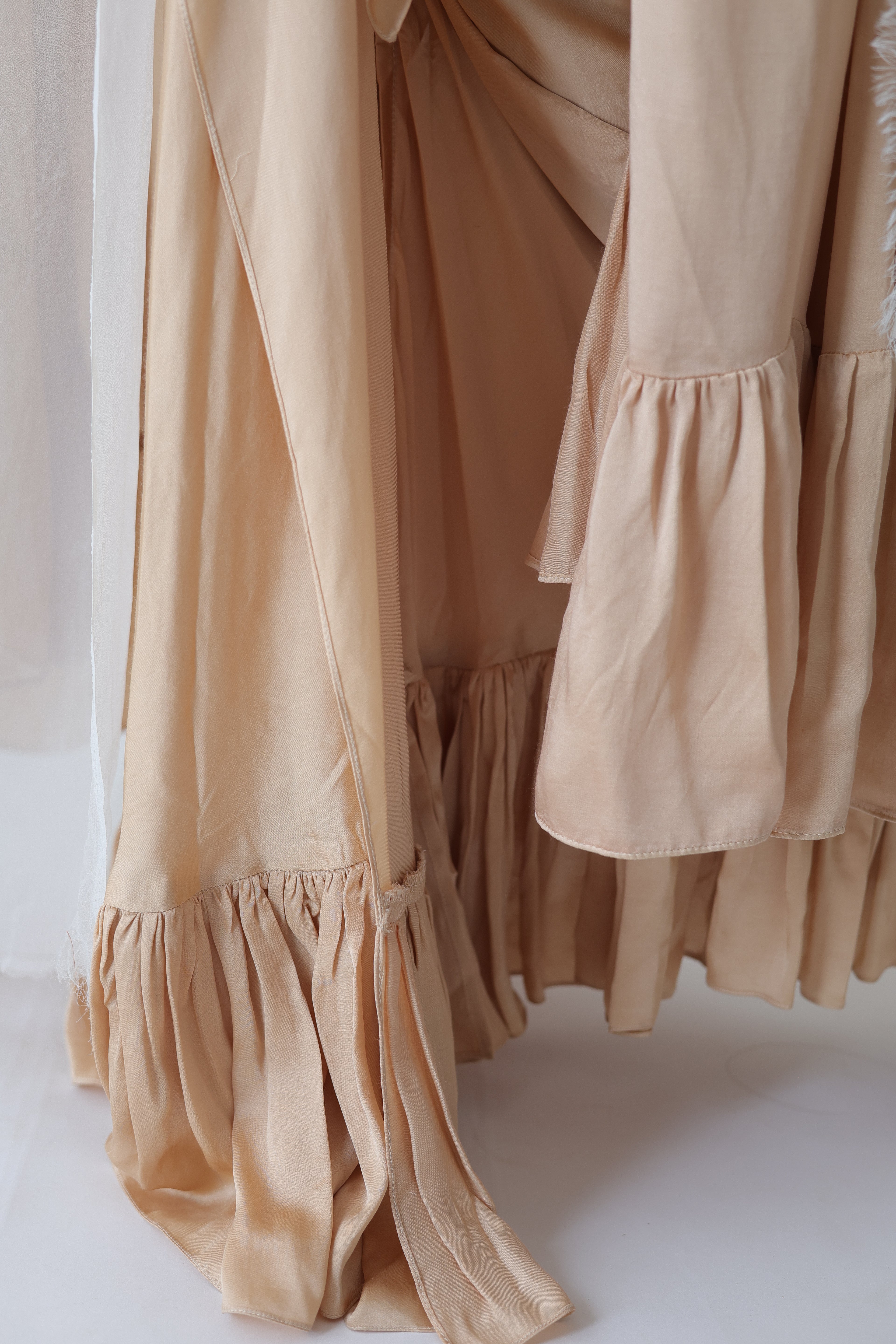 Afreen Open Cape With Bustier And Draped Skirt