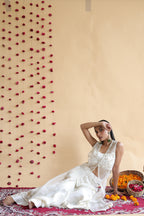 Inaya Organza Cape With Bustier And Circular Palazo