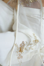 Inaya Organza Cape With Bustier And Circular Palazo