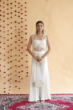 Inaya Organza Cape With Bustier And Circular Palazo