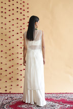 Inaya Organza Cape With Bustier And Circular Palazo