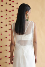 Inaya Organza Cape With Bustier And Circular Palazo