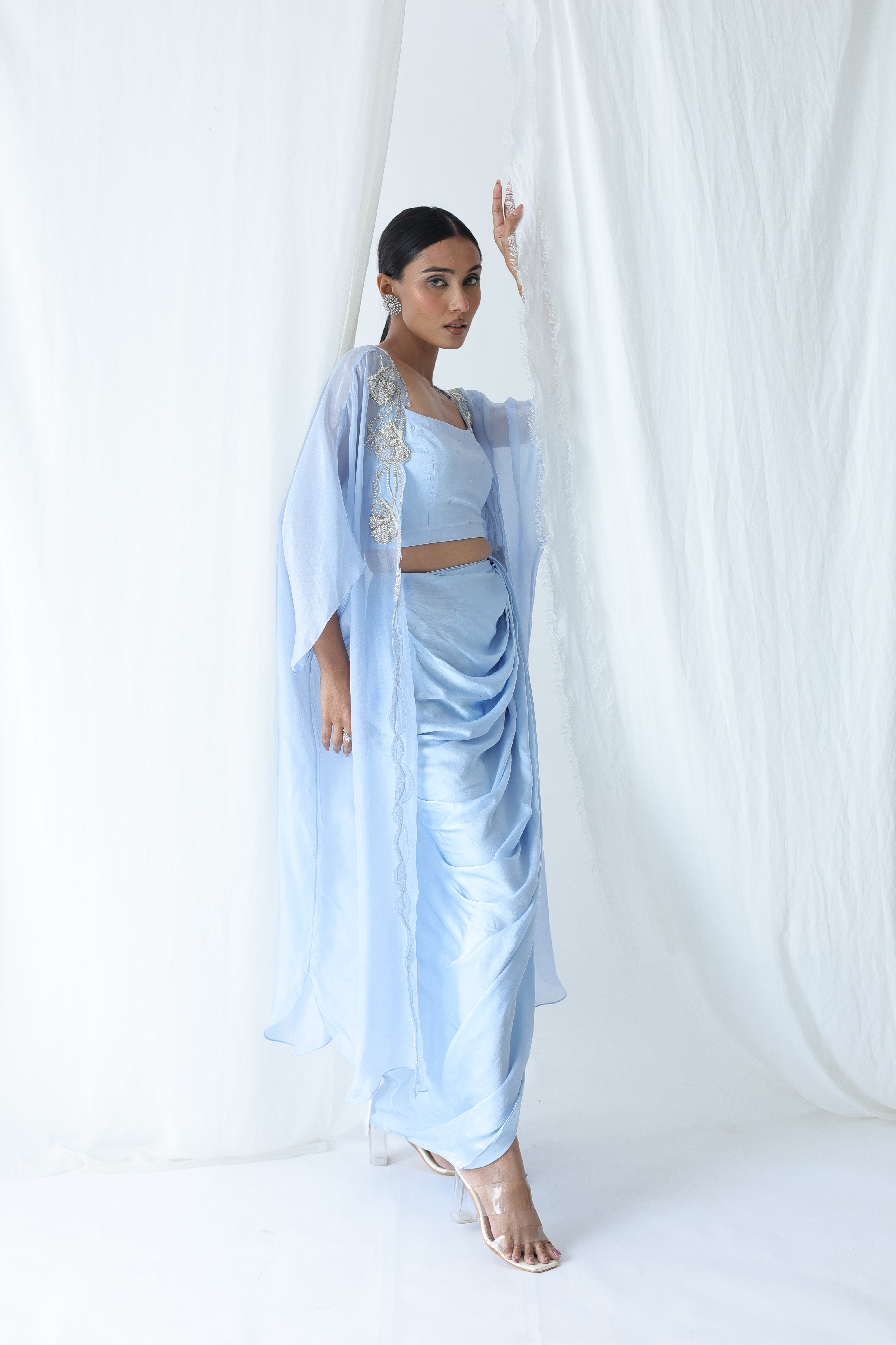 Aarzu Open Cape With Draped Skirt Secondary image