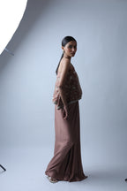 Ziya One Shoulder Cape With Bustier And Draped Skirt