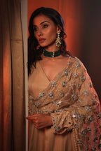 Zarnoor Double Border Anarkali With Mirror Dupatta