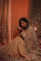 Zarnoor Double Border Anarkali With Mirror Dupatta