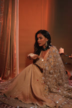 Zarnoor Double Border Anarkali With Mirror Dupatta