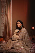 Zarnoor Double Border Anarkali With Mirror Dupatta