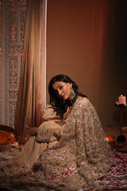 Zarnoor Double Border Anarkali With Mirror Dupatta
