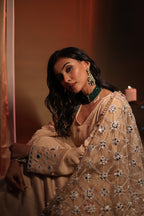 Zarnoor Double Border Anarkali With Mirror Dupatta