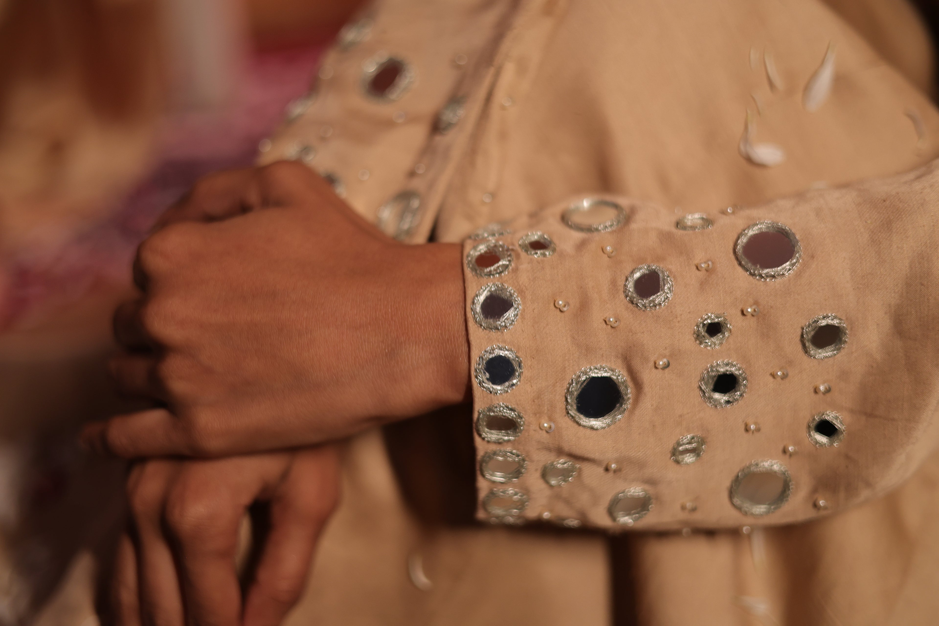 Zarnoor Double Border Anarkali With Mirror Dupatta