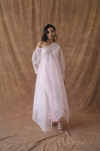 Khwaab One Shoulder Open Cape With Cigaratte Pants