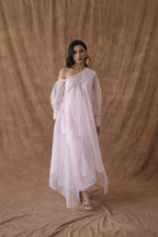 Khwaab One Shoulder Open Cape With Cigaratte Pants