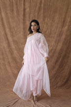 Khwaab One Shoulder Open Cape With Cigaratte Pants